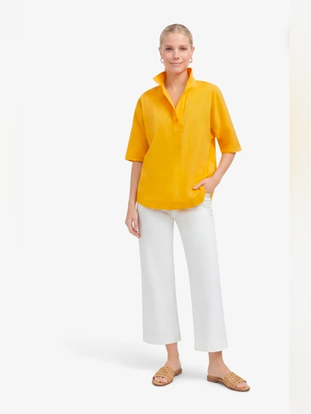 Draper James Golden Yellow Popover Tunic